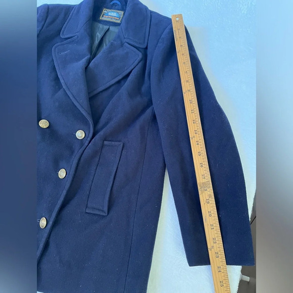 Mackintosh 100% Pure Wool Navy Authentic Peacoat Coat Women’s Sz M/L Sailor READ - Picture 14 of 14